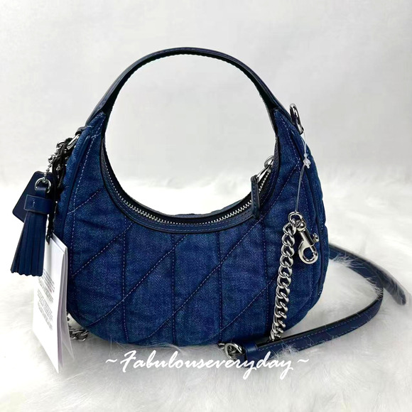 Coach Carmen Mini Crossbody Bag With Quilting In Denim CAK89 NWT - Picture 3 of 9